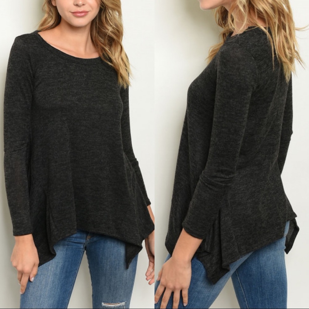 💕 Black Casual Long Sleeve Top